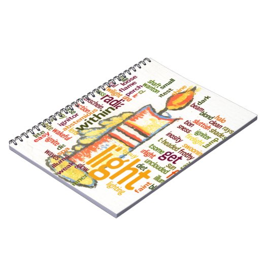 Candle Flame Word Cloud Art Print Notitieboek (Linkerzijde)