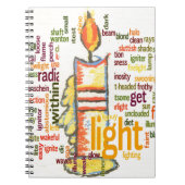 Candle Flame Word Cloud Art Print Notitieboek (Voorkant)