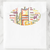 Candle Flame Word Cloud Art Print Ovale Sticker (Tas)