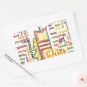 Candle Flame Word Cloud Art Print Rechthoekige Sticker (Envelop)
