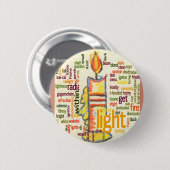 Candle Flame Word Cloud Art Print Ronde Button 5,7 Cm (Voorkant /achterkant)