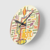 Candle Flame Word Cloud Art Print Ronde Klok (Hoek)