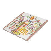 Candle Flame Word Cloud Art Print Tegeltje (Zijkant)