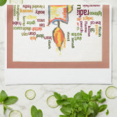 Candle Flame Word Cloud Art Print Theedoek (Gevouwen)
