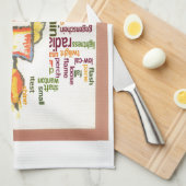 Candle Flame Word Cloud Art Print Theedoek (Quarter Fold)