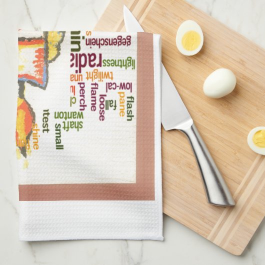 Candle Flame Word Cloud Art Print Theedoek (Quarter Fold)