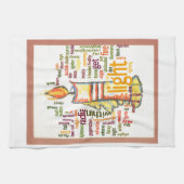 Candle Flame Word Cloud Art Print Theedoek (Horizontaal)