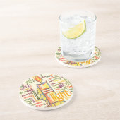 Candle Flame Word Cloud Art Print Zandsteen Onderzetter (Zijkant)