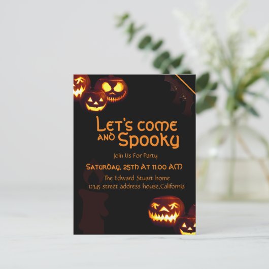 Candle Halloween Party Invitation Kaart (Staand voorkant)