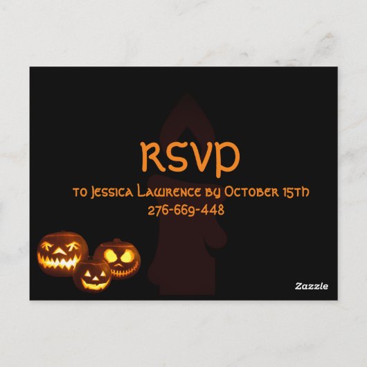 Candle Halloween Party Invitation Kaart (Achterkant)