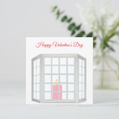 Candle in the Window Valentine’s Day Card Feestdagenkaart (Staand voorkant)