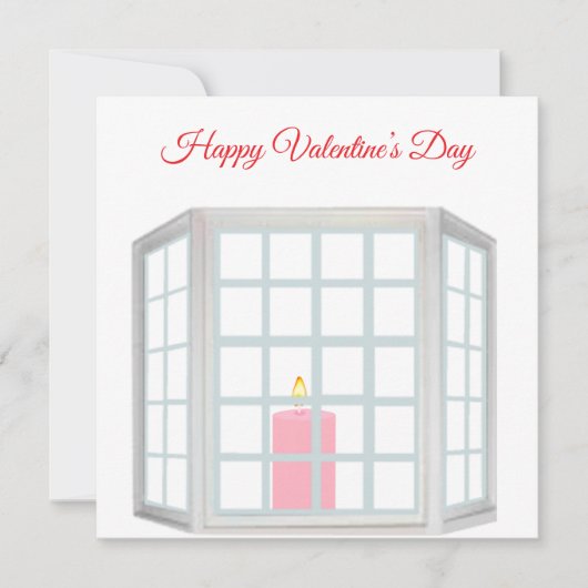 Candle in the Window Valentine’s Day Card Feestdagenkaart (Voorkant)