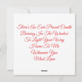 Candle in the Window Valentine’s Day Card Feestdagenkaart (Achterkant)