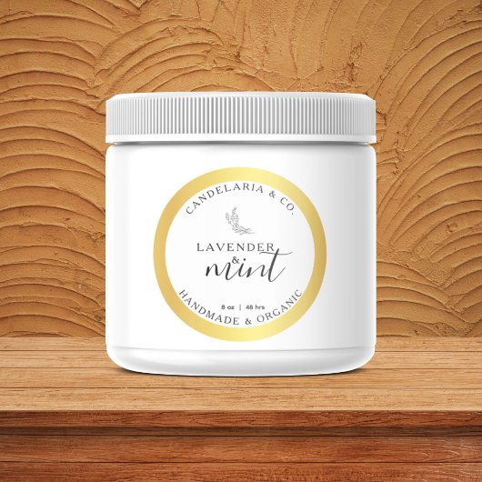 Candle Jar Gold Folie Effect Etiket Verpakking