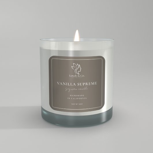 Candle Jar Label Minimalist Neutral Beige Beauty