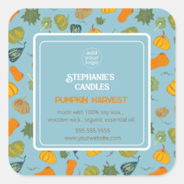 Candle Label Voeg je Logo Herfst pompoen toe