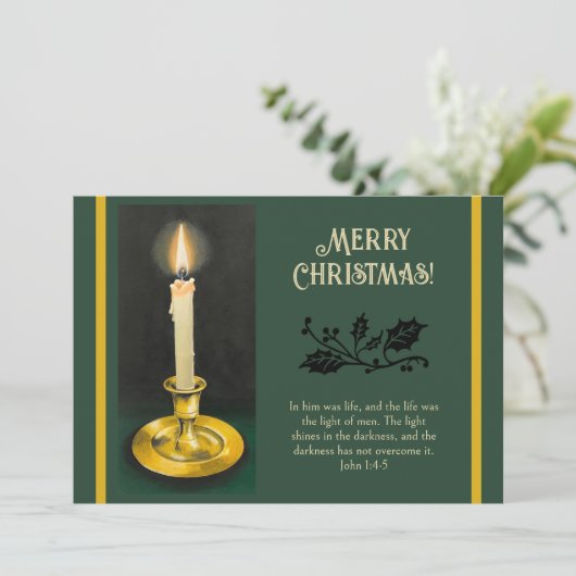 Candle Light Christmas Kaart (Staand voorkant)