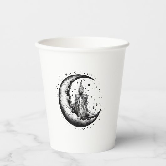 Candle Lit Moon Papieren Bekers (Voorkant)