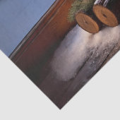 Candle Lit Yule Log Table Centerpiece Decoupage CR Tissuepapier (Detail)