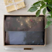 Candle Lit Yule Log Table Centerpiece Decoupage CR Tissuepapier (Geschenk)