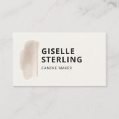 Candle Maker Neutral Beige Watercolor Elegant Visitekaartje (Voorkant)