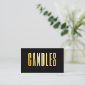 Candle maker QR Code Logo Black And Gold  Visitekaartje (Staand voorkant)