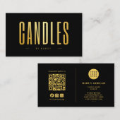 Candle maker QR Code Logo Black And Gold  Visitekaartje (Voorkant / Achterkant)