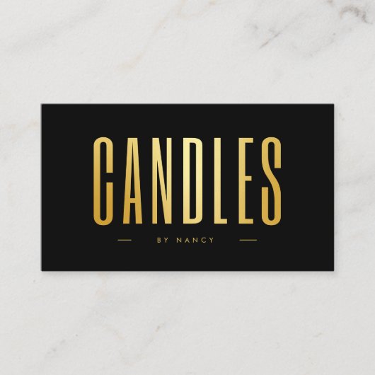 Candle maker QR Code Logo Black And Gold  Visitekaartje (Voorkant)