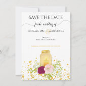 Candle Mason Jar Rozen Save The Date (Voorkant)