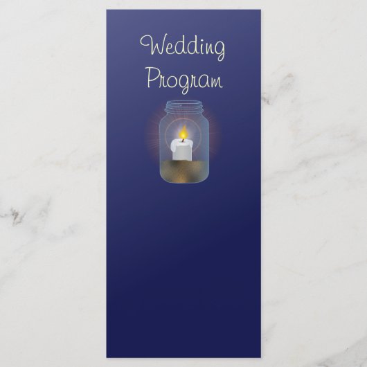 Candle Mason Jars Trouwprogramma Kaart (Voorkant)
