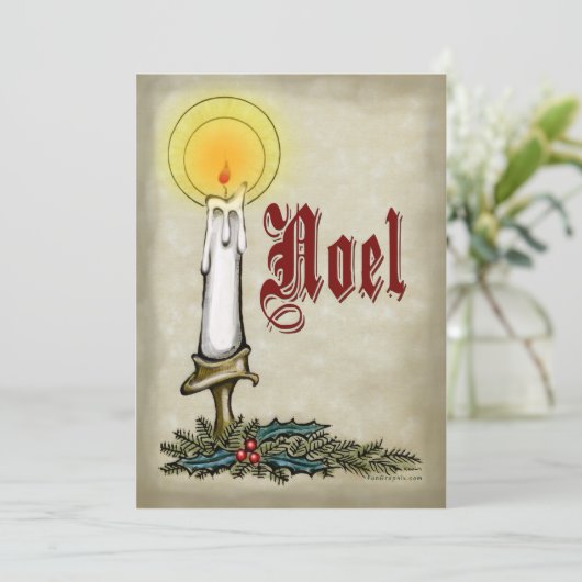 Candle Noel Kaart (Staand voorkant)