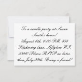 Candle party nodigen kaart (Achterkant)