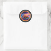 Candle Powered Space Vehicle In A Chaotic Sky Ronde Sticker (Tas)