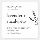 Candle Product Packaging Botanische ambachtelijke  Vierkante Sticker (Voorkant)