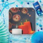 Candle Red Christmas Papieren Bordje (Feest)