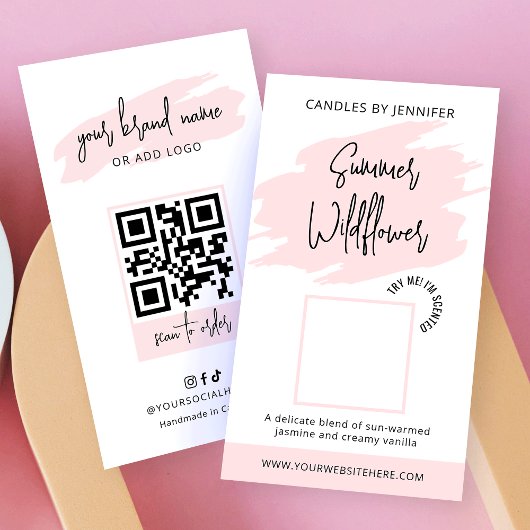 Candle Sample Scent Tester Kaart Parfum Vrouwelijk