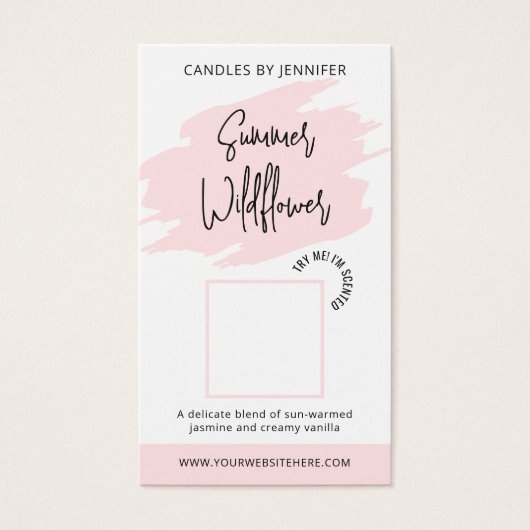 Candle Sample Scent Tester Kaart Parfum Vrouwelijk (Voorkant)