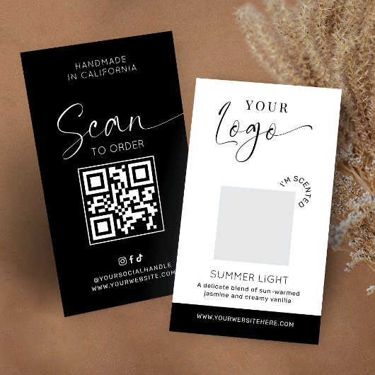 Candle Scent Tester Card Fragrance Sample Minimal Visitekaartje