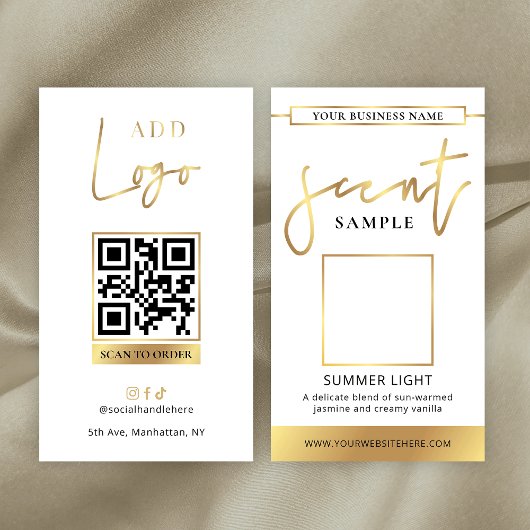 Candle Scent Tester Kaart Parfum Sample Gold Logo