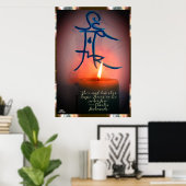 Candle & Sigil met een citaat van Linandara Poster (Thuiskantoor)