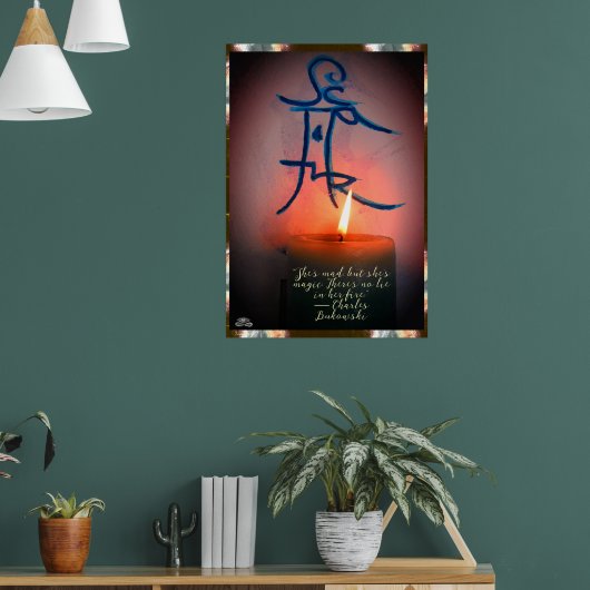 Candle & Sigil met een citaat van Linandara Poster (Woonkamer 1)