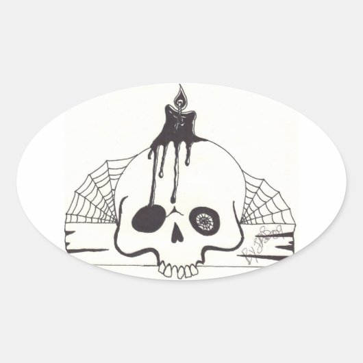 Candle Skull Sticker (Voorkant)