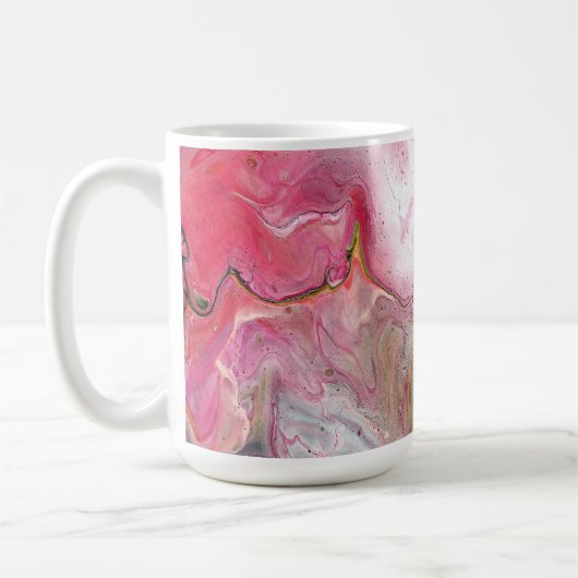 Candle Soft Pink Green Abstracte Drink Mok (Links)
