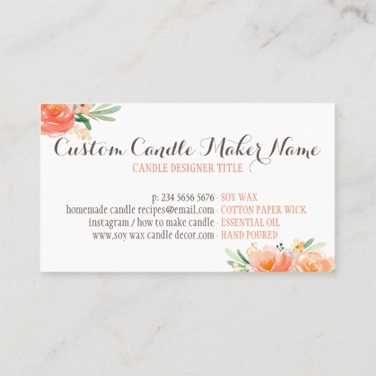 Candle Soy Wax Homemade Visitekaartje (Achterkant)
