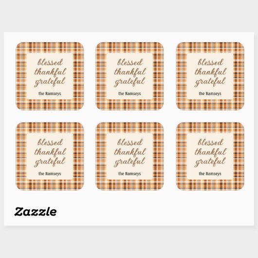 Candle Sticker 3-in || blessed thankful grateful (Vel)