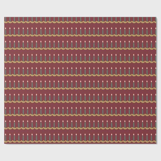 Candle Stripes-donkerrood Cadeaupapier (Vlak)