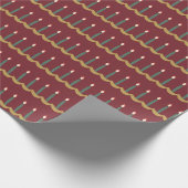Candle Stripes-donkerrood Cadeaupapier (Hoek)