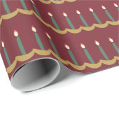 Candle Stripes-donkerrood Cadeaupapier (Rol Hoek)