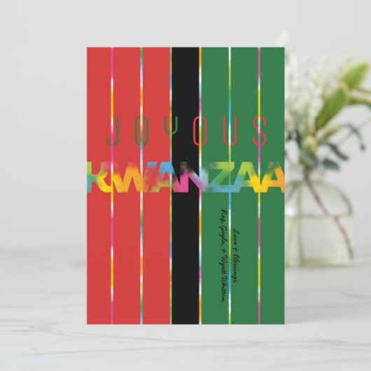 Candle Stripes Kwanzaa Kaart (Staand voorkant)