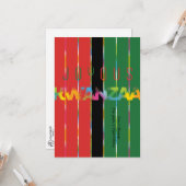 Candle Stripes Kwanzaa Kaart (Voorkant / Achterkant in situ)